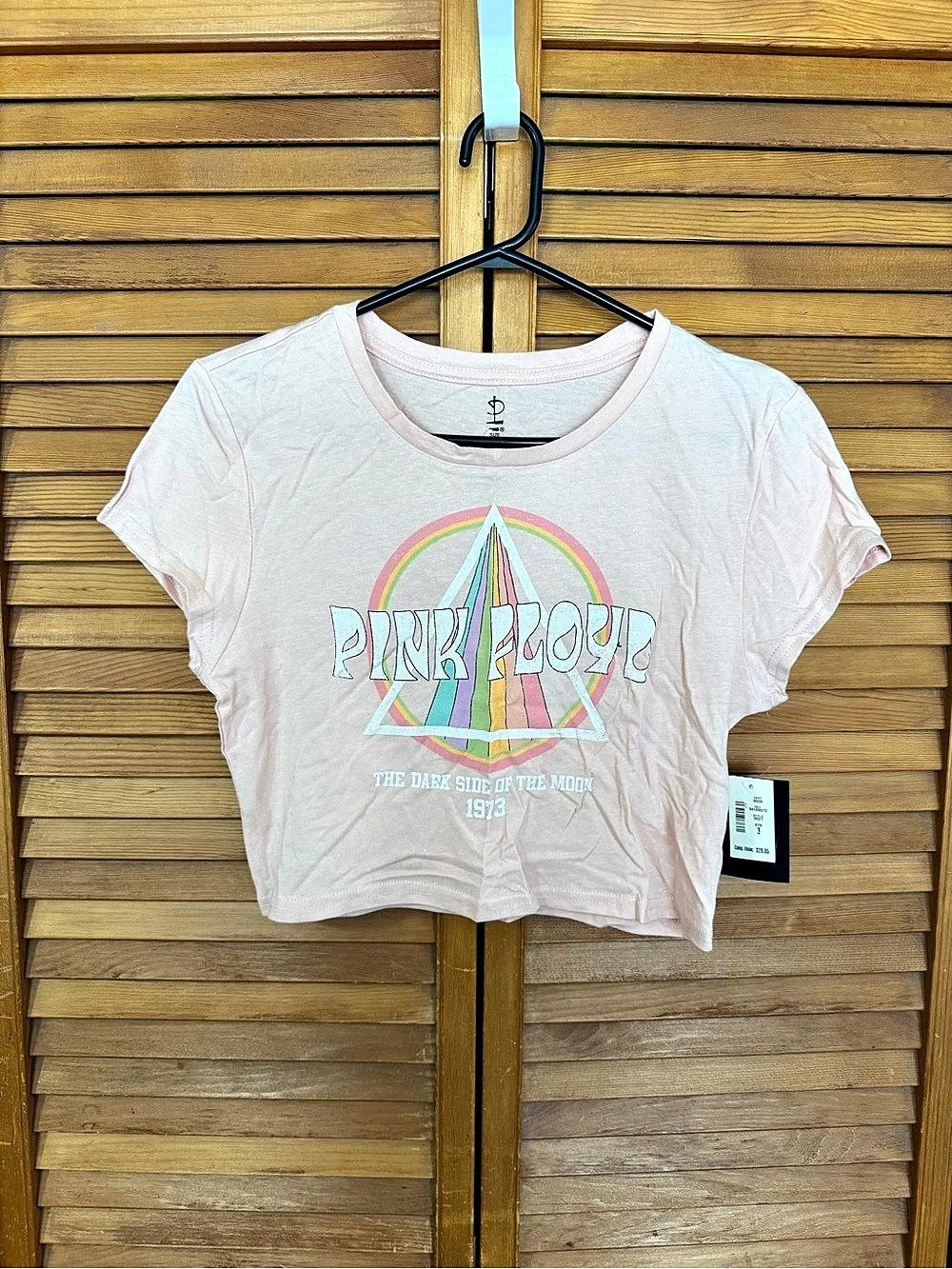 Pink Floyd The Dark Side of the Moon 1973 Crop Tee Pink NWT Large